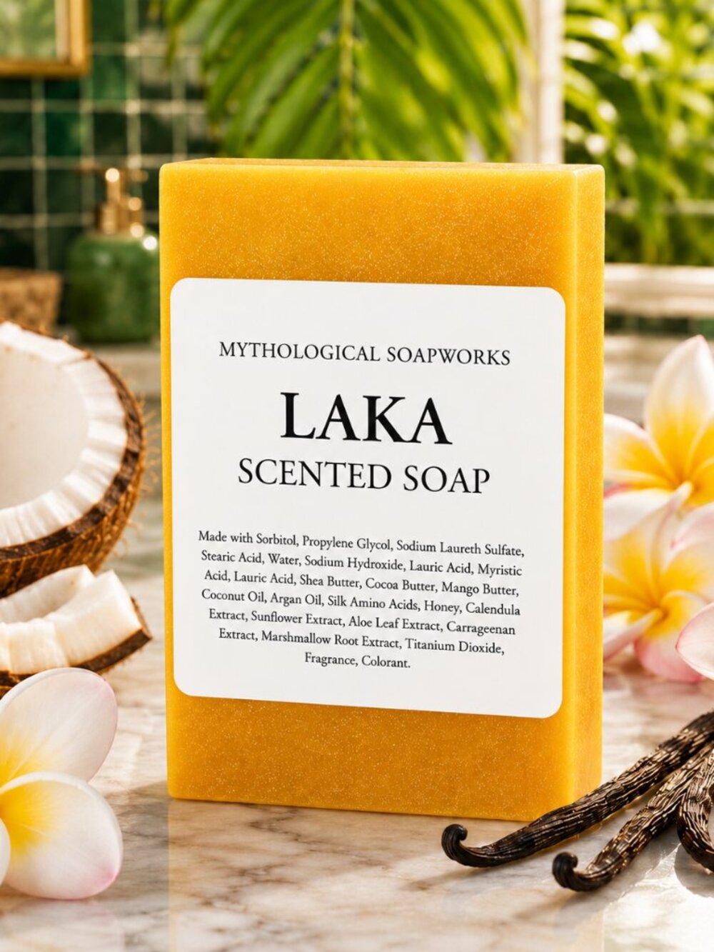LAKA Coconut & Plumeria Scented Artisan Soap.